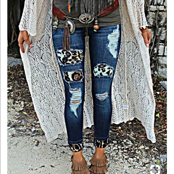 leopard print kancan jeans